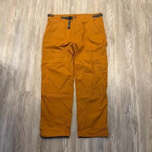 prAna Mens 40x32 Stretch Zion Relaxed Straight Hiking Pants Belted Brown